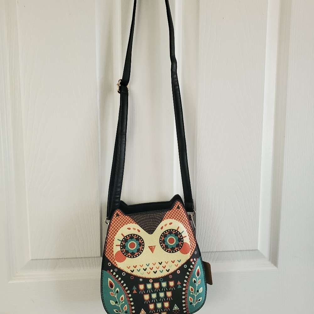 Owl Design Crossbody Bag - Multicolor